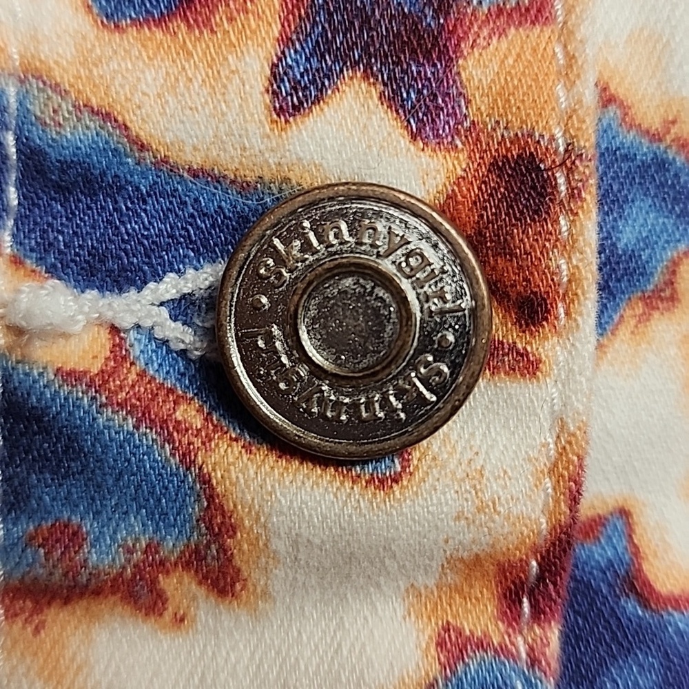 Skinnygirl Jeans Sz S Colorful Tie-Dye Denim Jacket - Picture 4 of 10